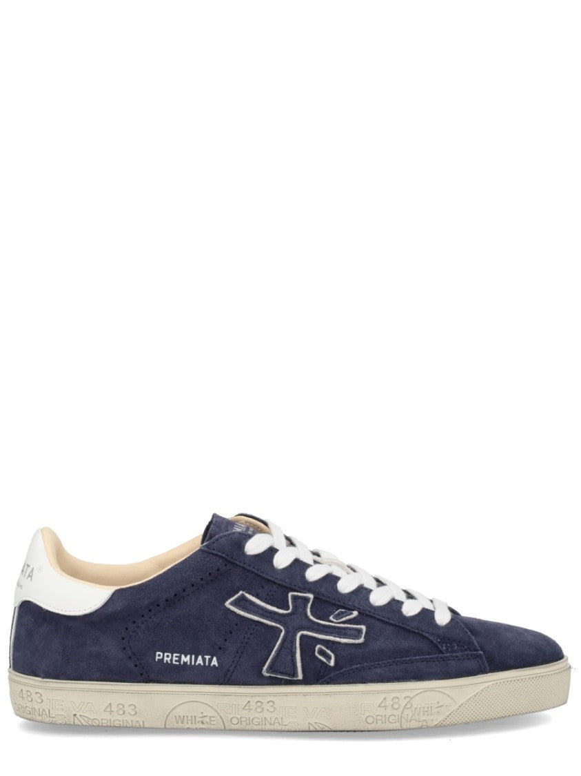 Premiata Steven 6643 Navy Leather Sneakers