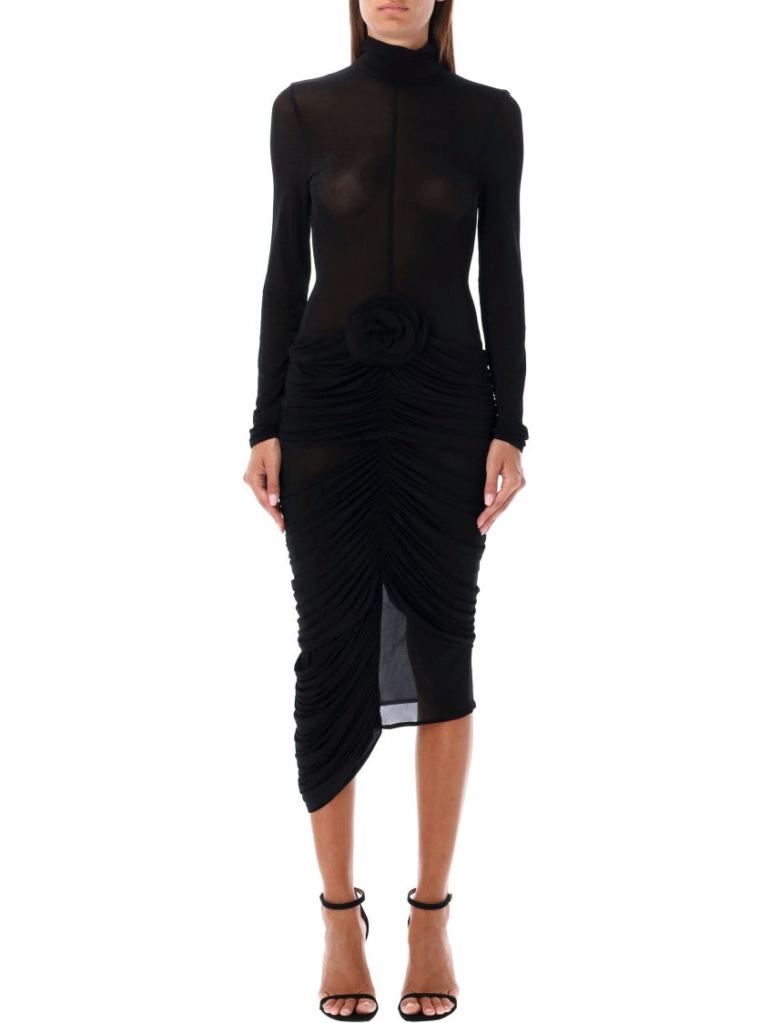 Magda Butrym Sheer High Neck Midi Dress