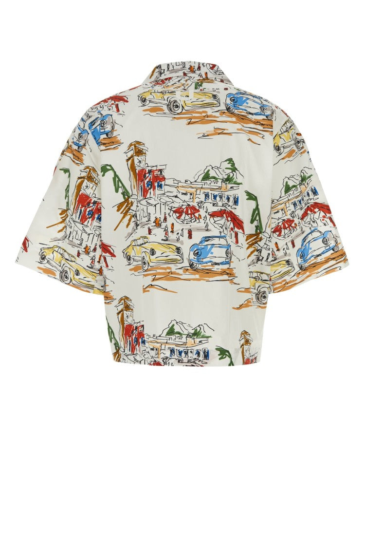 Jacquemus Cropped Short-Sleeved Shirt With Artistic Car