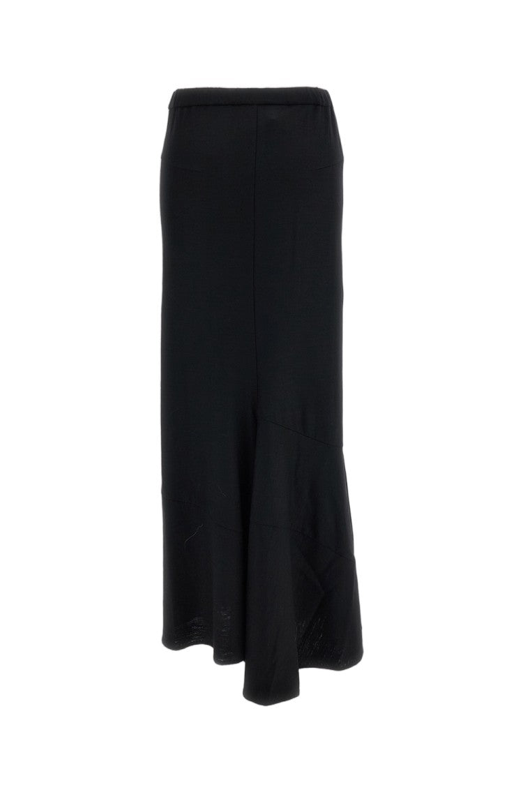 Junya Watanabe Black Tiered Wool-Knit Maxi Skirt