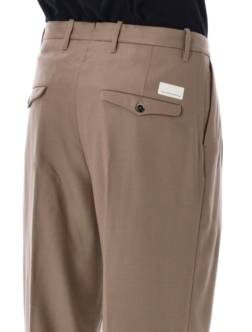 Nine In The Morning Kai Pleated Front Flap Pocket Straight-Leg Casual Pants