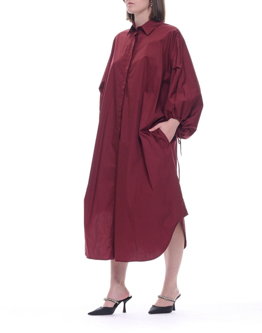 Meimeij Oversized Cotton Brandy Red Women’S Dress