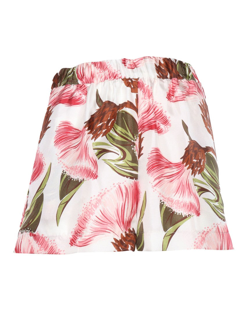 P.A.R.O.S.H. Floral Print Silk Shorts