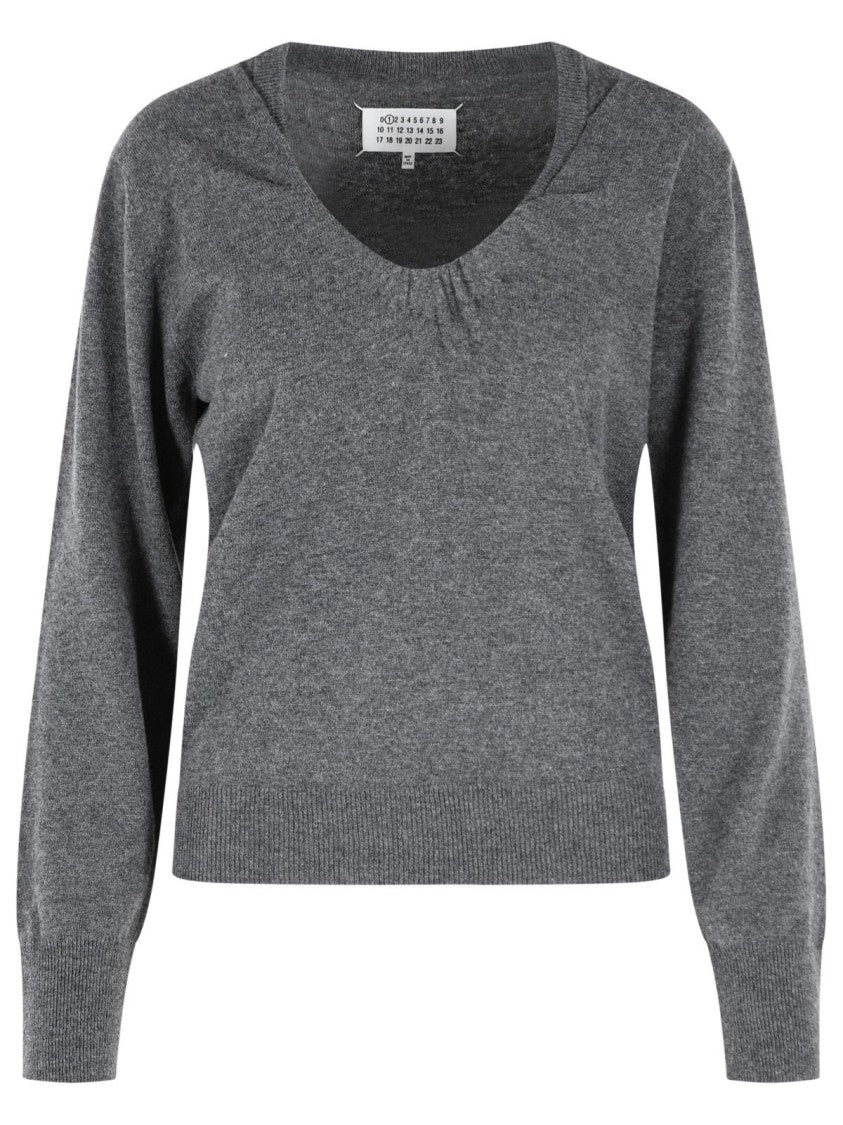 Maison Margiela 'Twist' Grey Virgin Wool Sweater