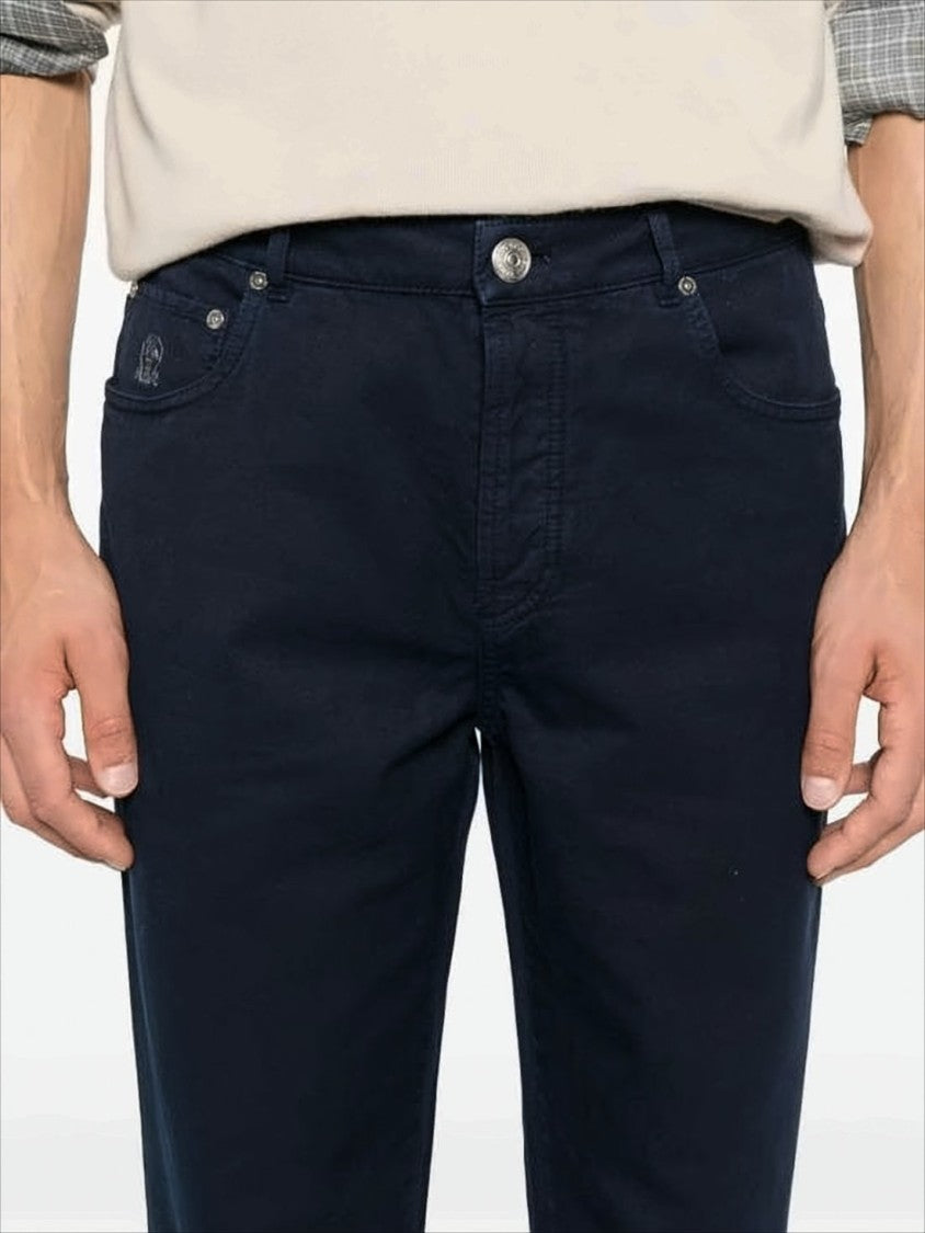 Brunello Cucinelli Classic Five-Pocket Straight Pants In Dark Navy