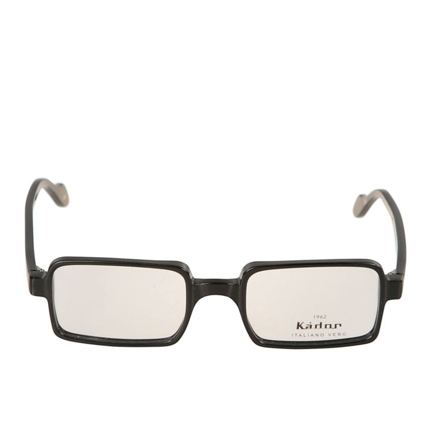Kador Planet Light Glossy Black Rectangular Sunglasses With Straight Temples