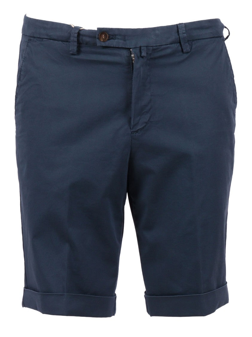 Briglia Blue Tailored Cuffed Bermuda Shorts