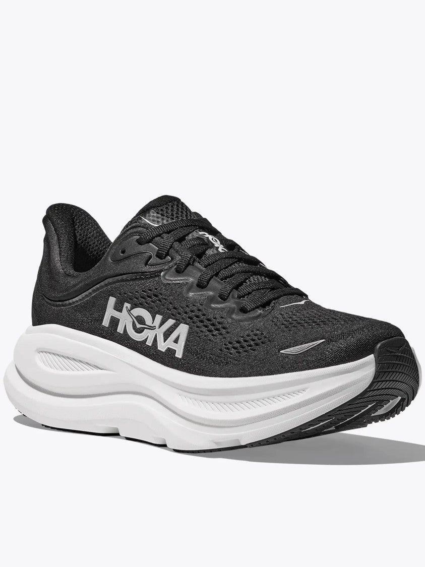 Hoka Black Bondi 9 Cushioned Mesh Sneakers