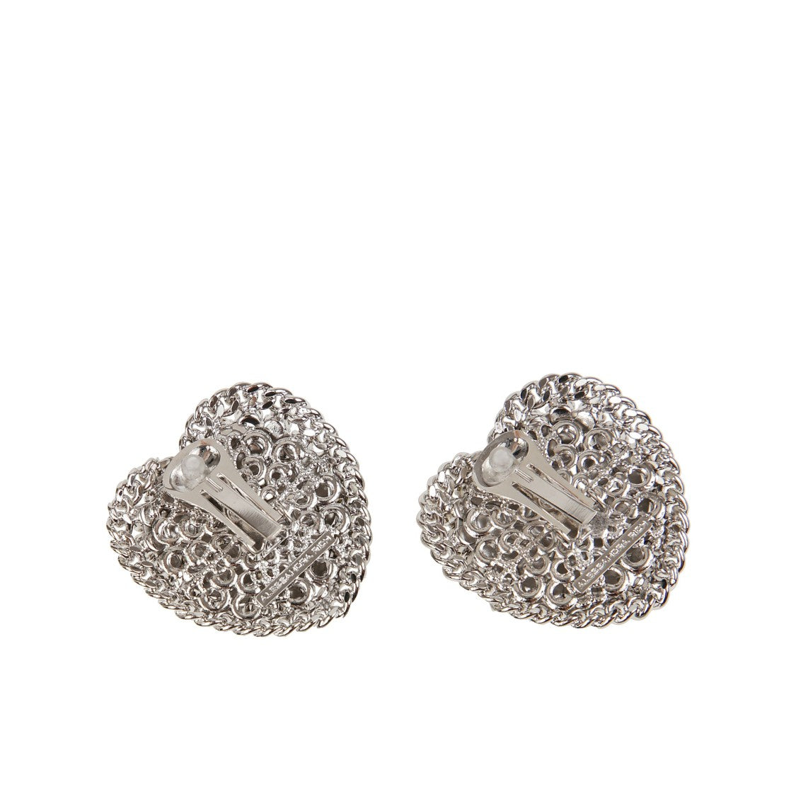 Alessandra Rich Crystal-Embellished Heart Clip-On Earrings