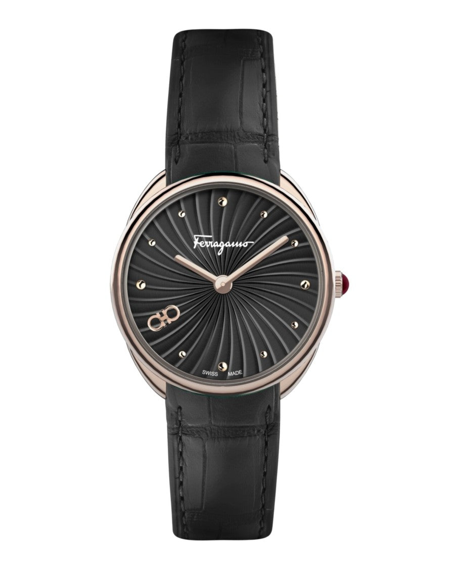 Ferragamo Cuir Strap Watch