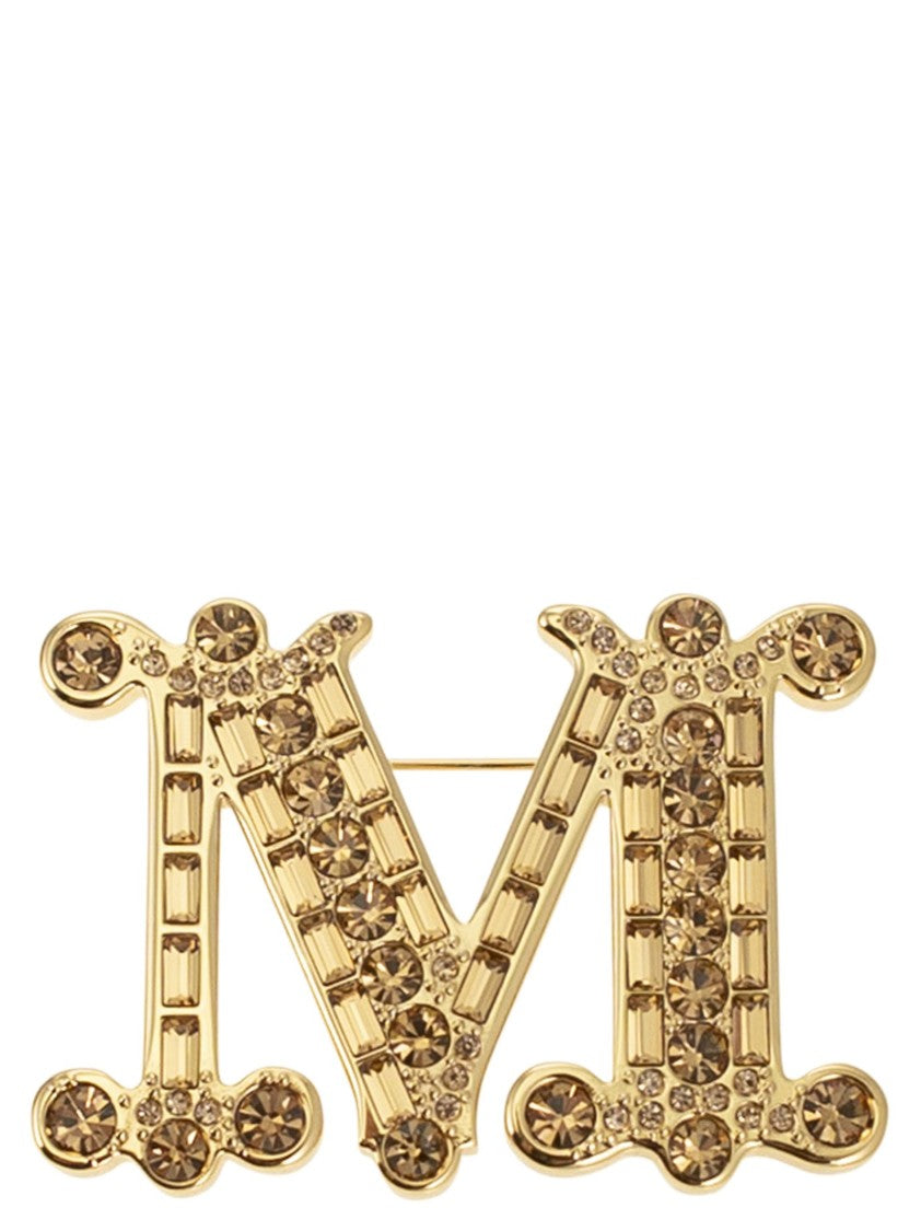 Max Mara Bath2 - Monogram Brooch With Crystals