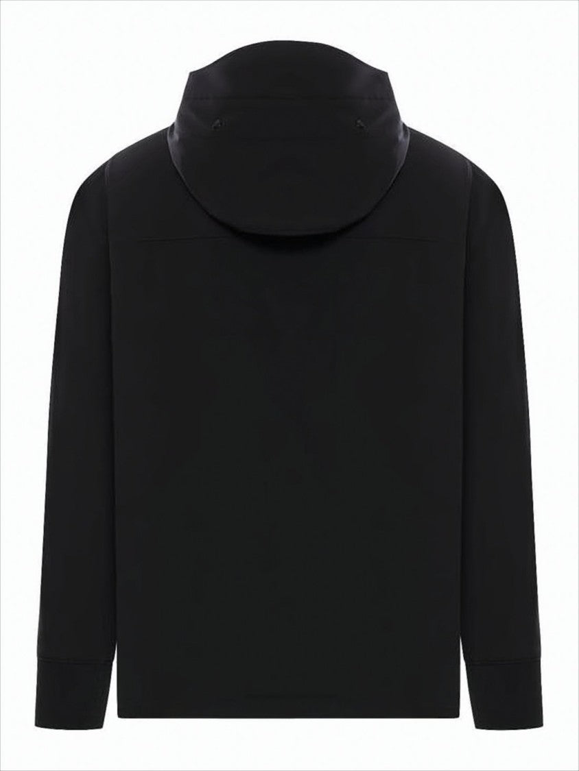 C.P. Company Black Jacket With Zipper Closure And Hood