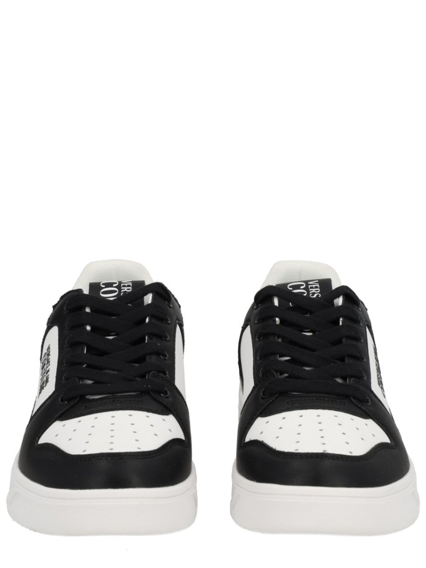 Versace Jeans Couture Low-Top White Sneakers With Black Accent