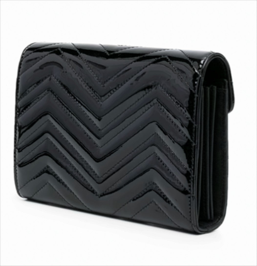 Gucci Chevron Quilted Patent Leather Shoulder Bag