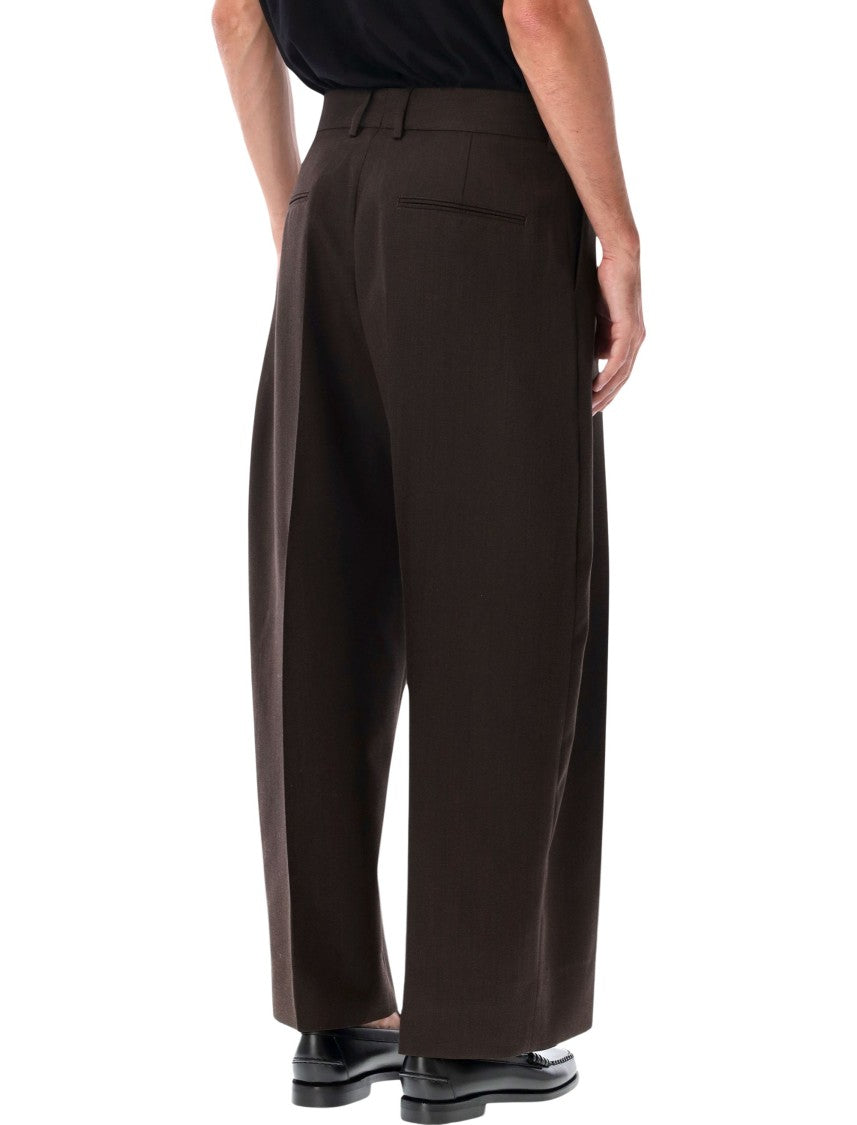 Studio Nicholson Tailored High-Waist Wide-Leg Pleated Pants