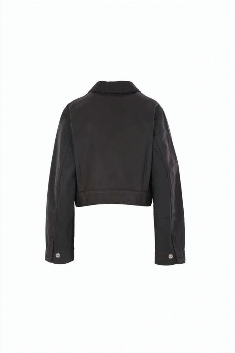 Lemaire Cropped Denim Jacket With Classic Collar