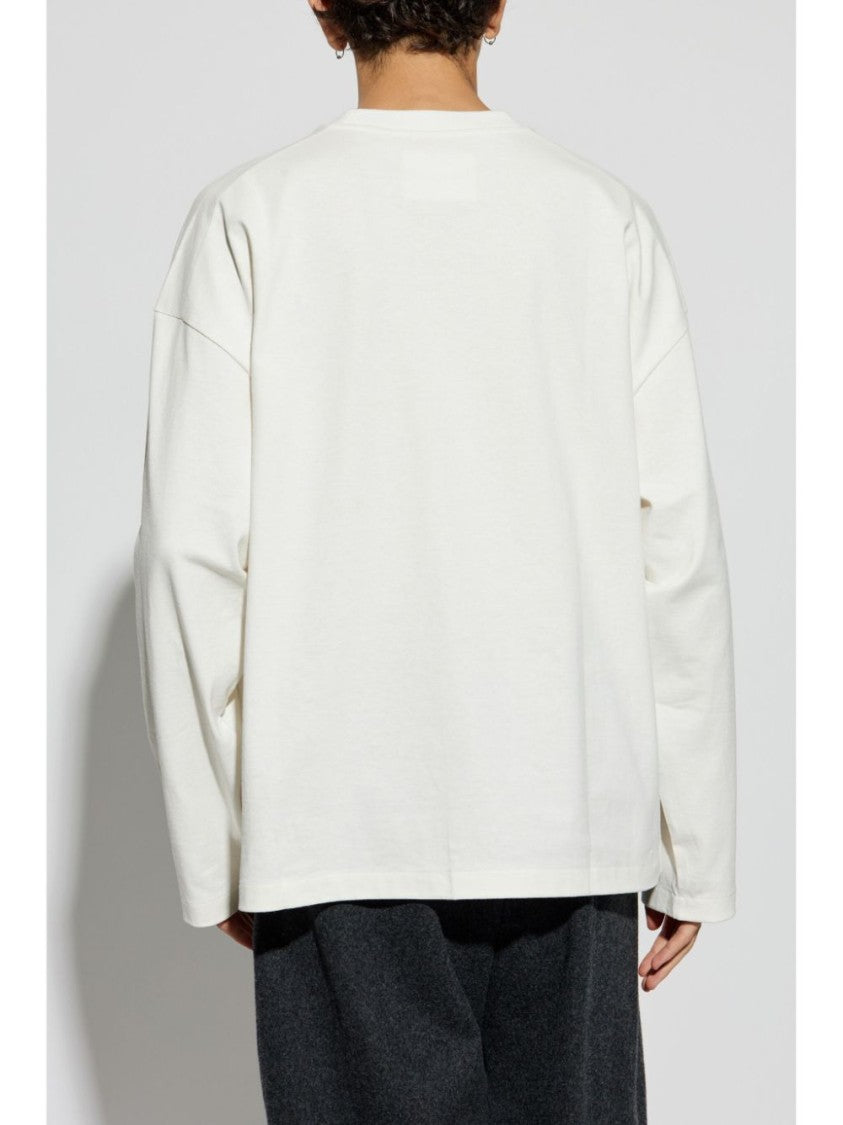 Jil Sander White Long-Sleeved Relaxed Fit T-Shirt