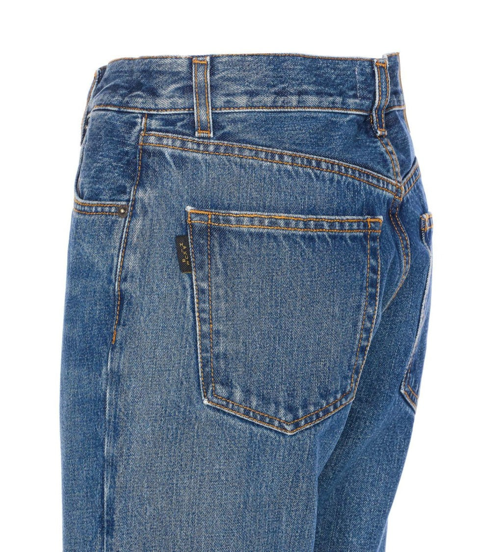 Haikure Straight-Cut Blue Jeans With Timeless Design And Classic Stitching