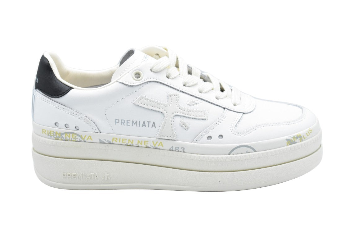 Premiata Black And White Platform Sneakers