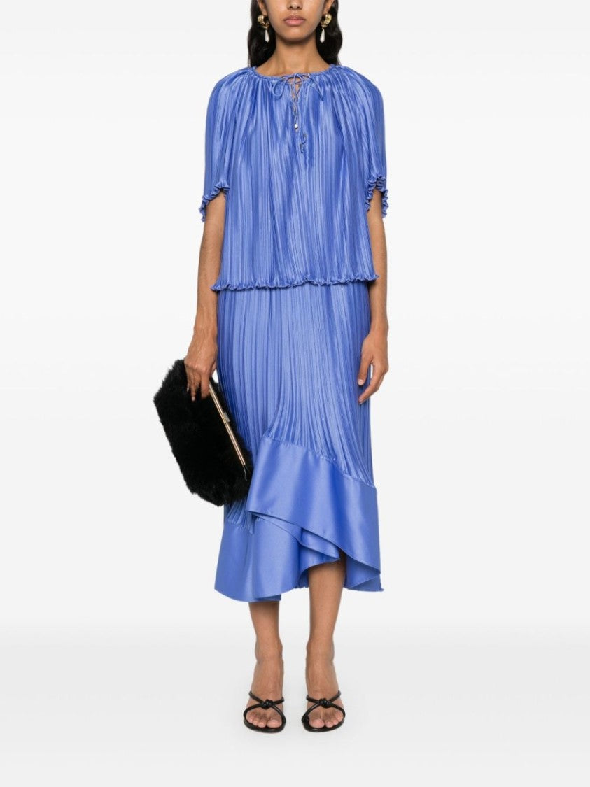 Lanvin Charmeuse Plissé Top