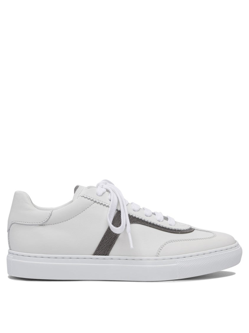 Brunello Cucinelli Calf Leather Sneakers With Rubber Sole