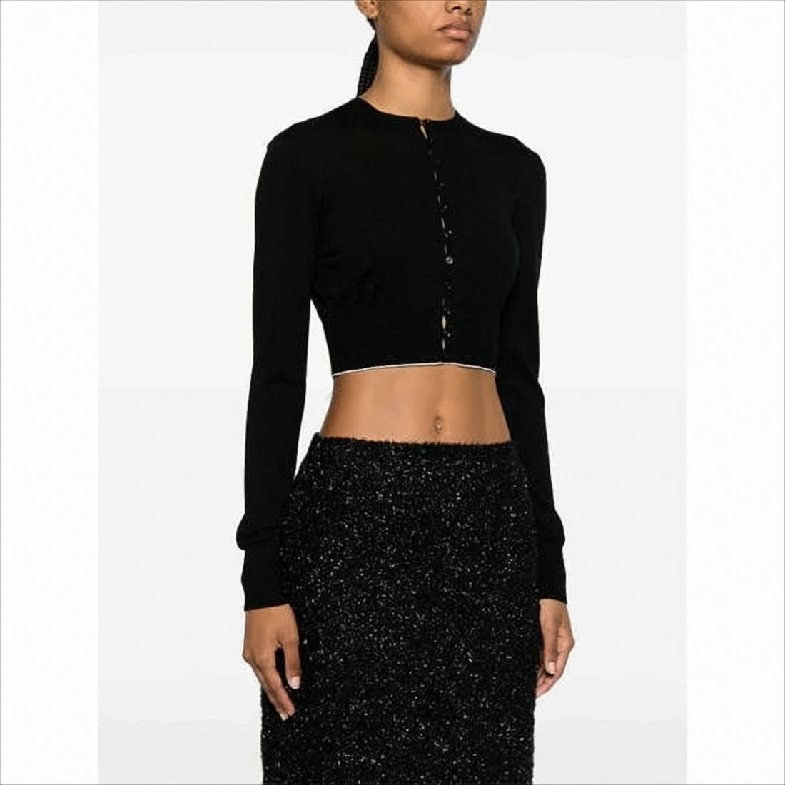 Jacquemus Cropped Cardigan With Button-Down Front And Ribbed Hem