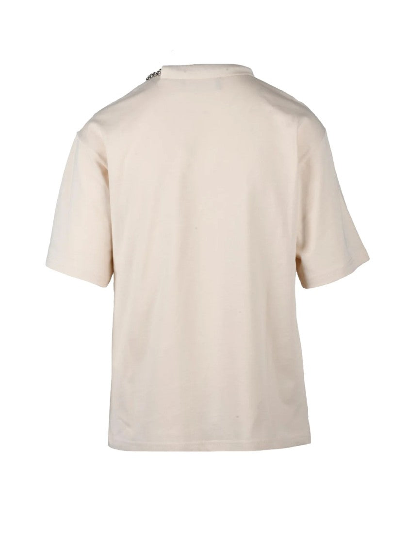 Sportmax Cream Cotton Chain T-Shirt