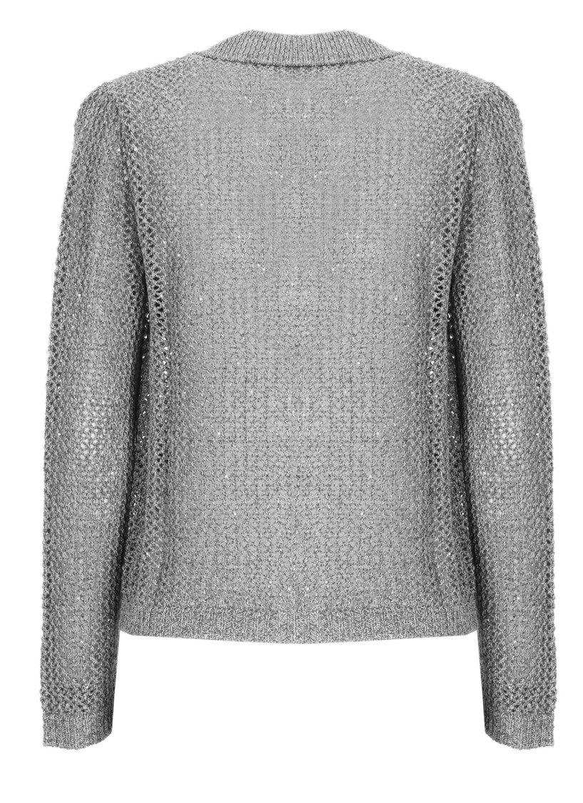 Kangra Grey Sequined Cotton-Blend Blazer