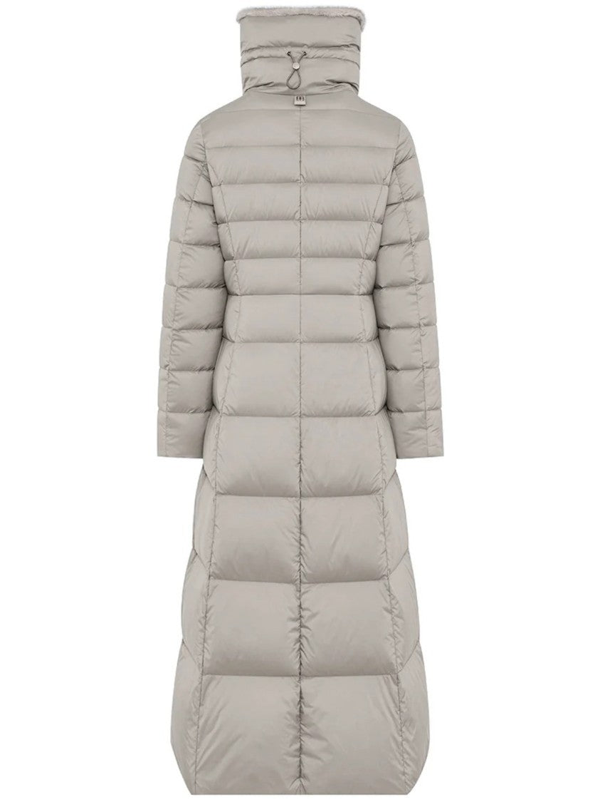 Duno Quilted Stand-Collar Long Down Coat