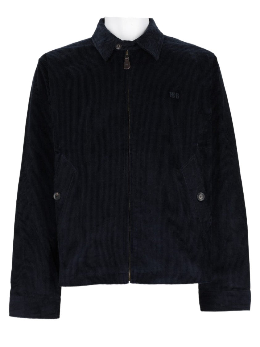 Wales Bonner Textured Corduroy Blue Sports Jacket With Classic Collar