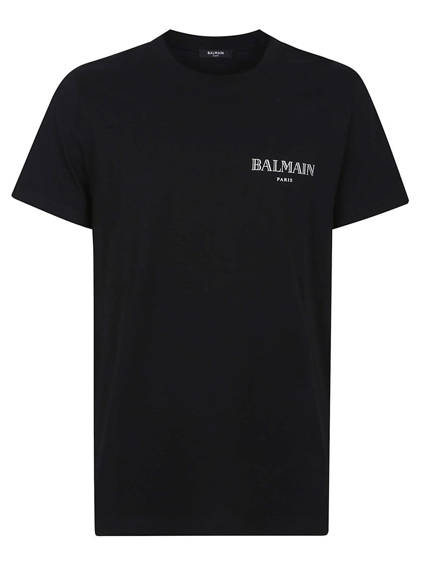 Balmain Slim Fit Black Cotton T-Shirt