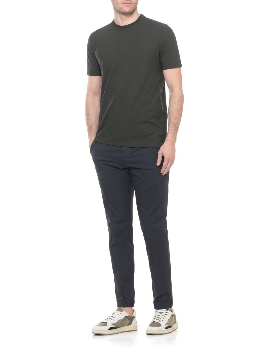 Zanone Green Cotton Crewneck T-Shirt