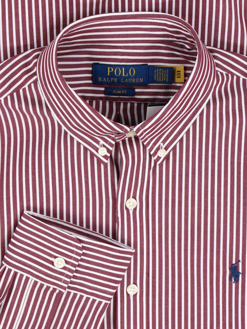 Polo Ralph Lauren Striped Logo Shirt – Red