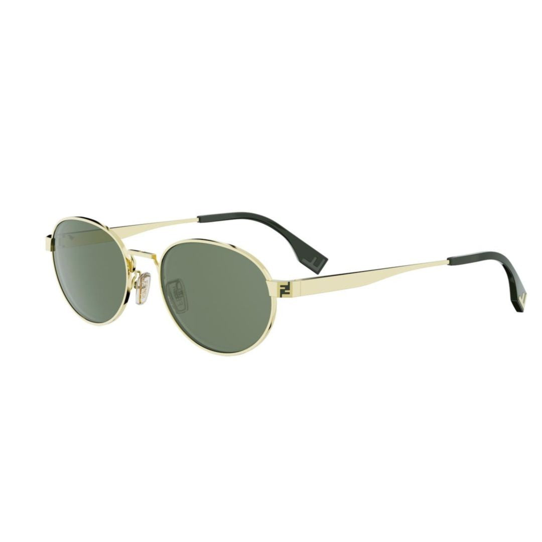 Fendi Fe40180u Oval Green-Tinted Sunglasses