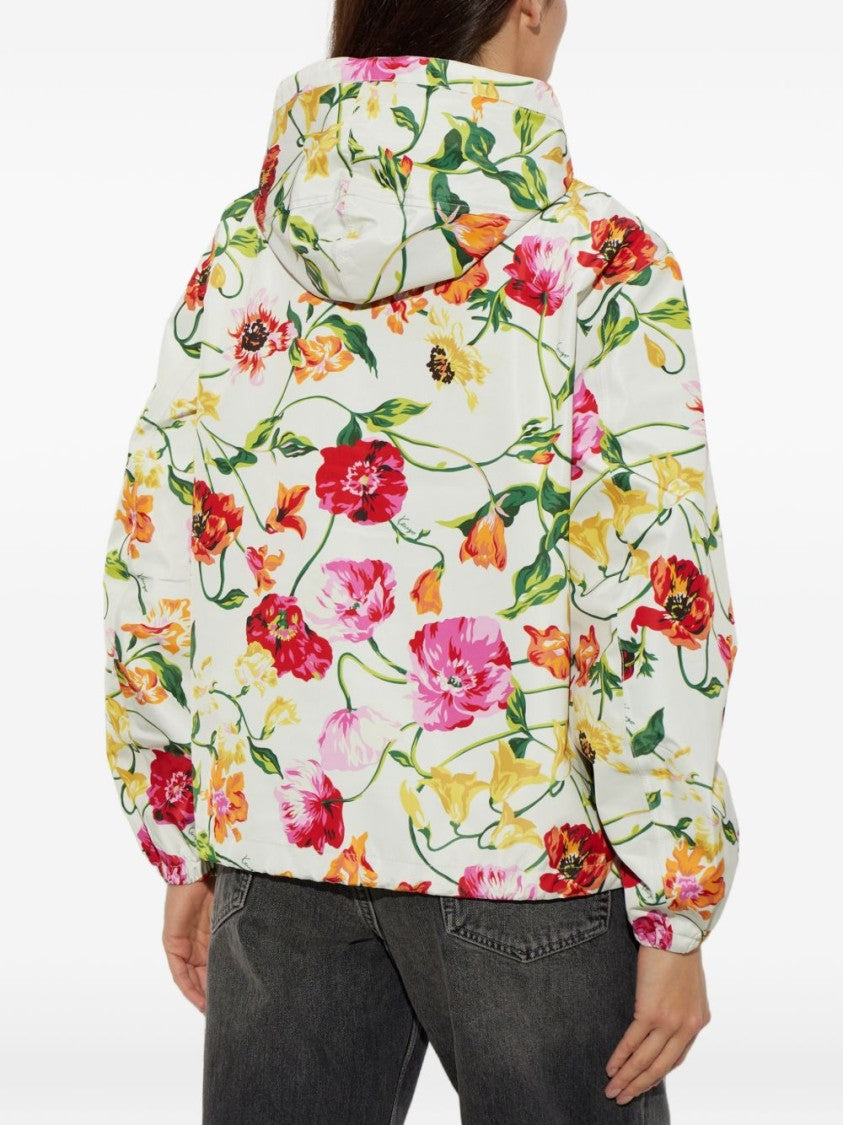 Kenzo Floral Print Hooded Zip-Front Jacket