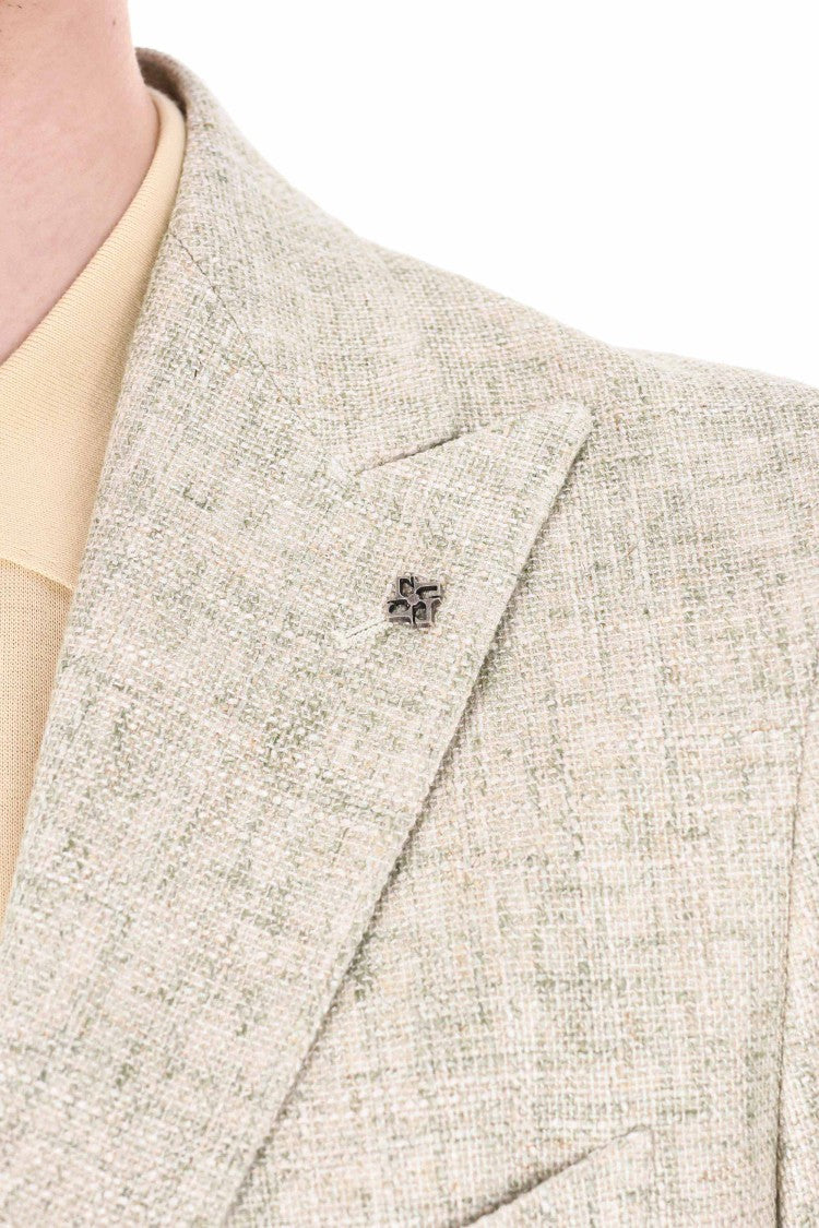 Tagliatore Montecarlo Textured Viscose-Cotton Blazer