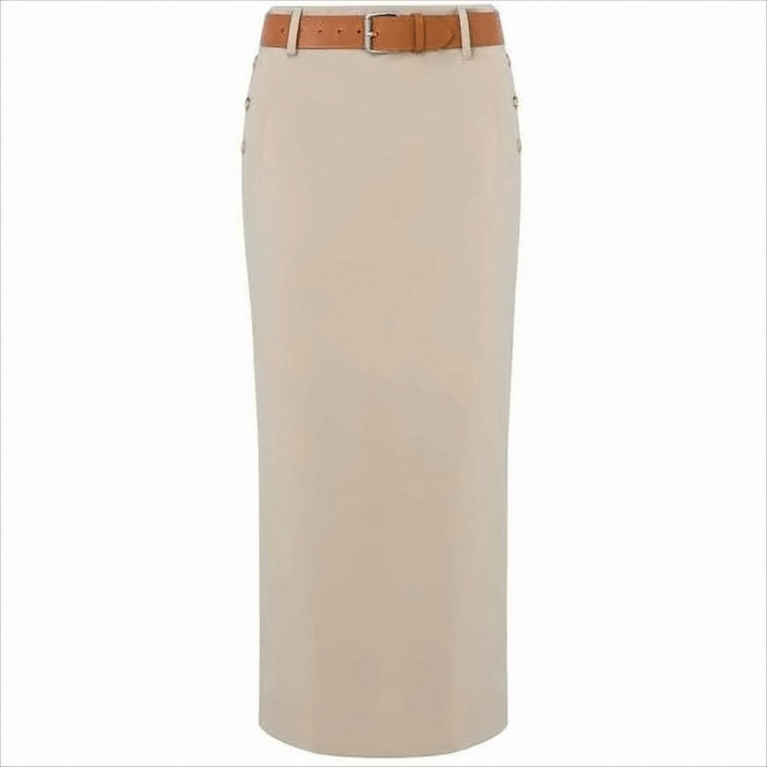 Moschino High-Waisted Modal Long Skirt With Matching Belt