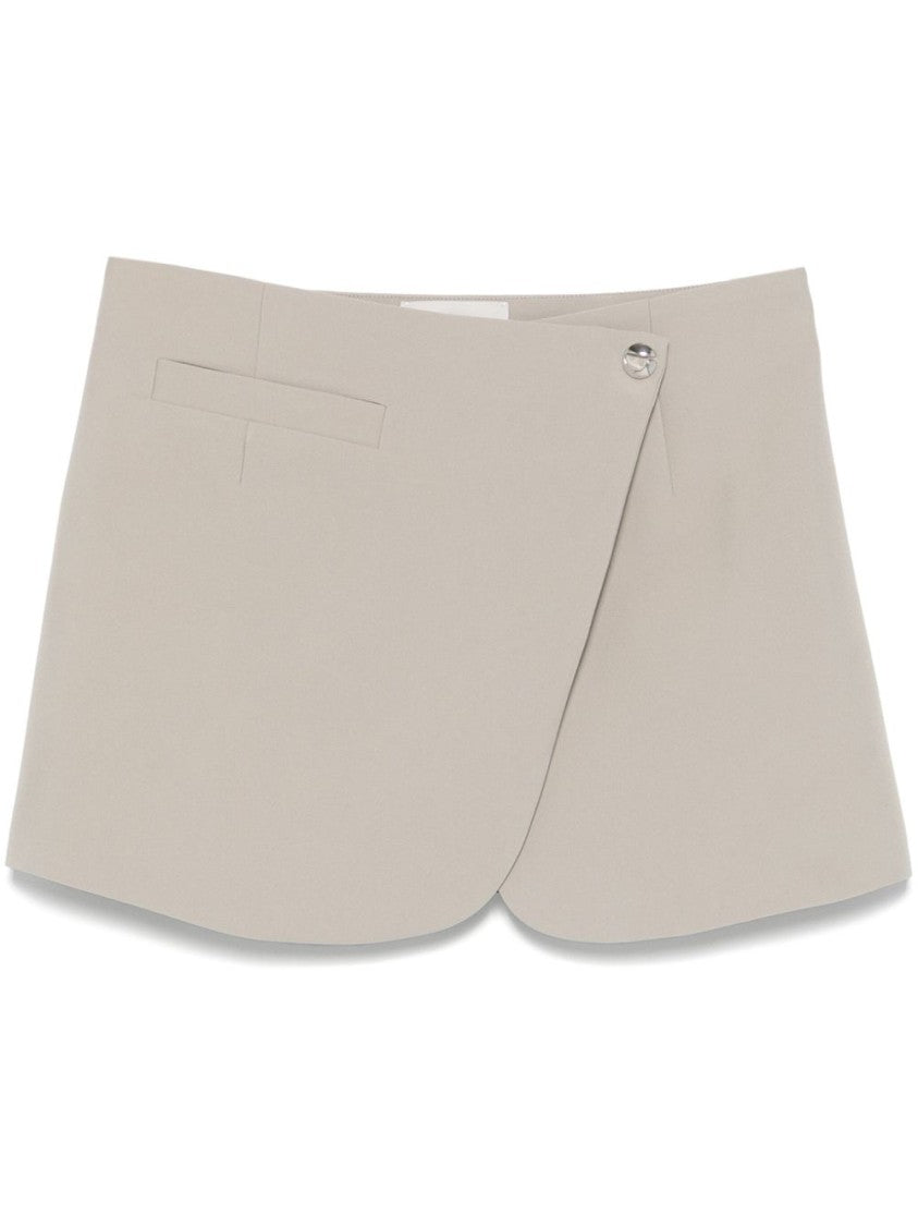 Coperni Beige Press Stud A-Line Skirt