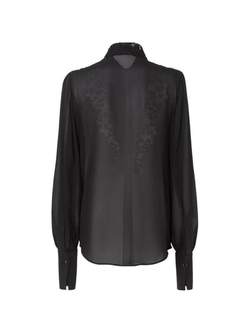 Fendi Sheer Intricate Lace Detailing Blouse