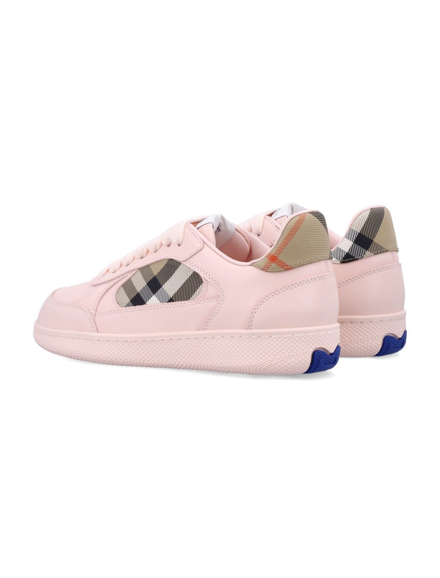 Burberry London Leather And Check Terrace Sneakers