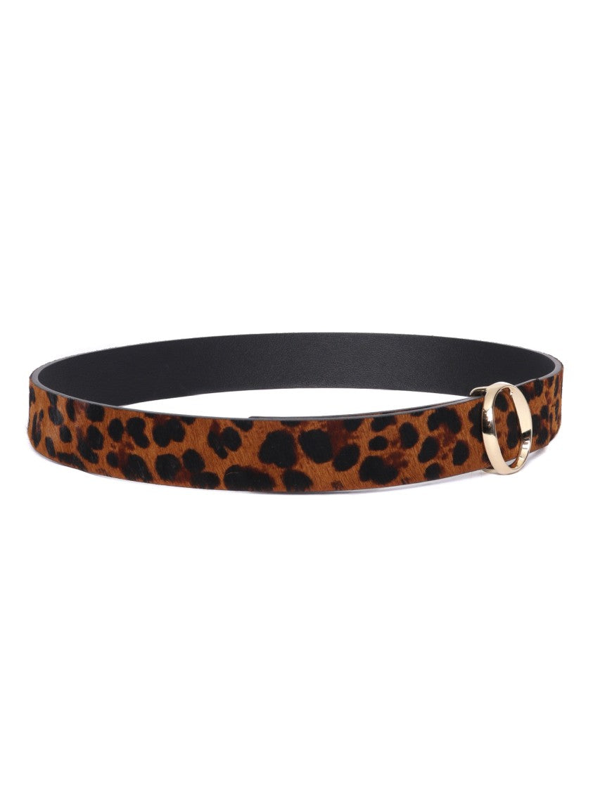Claudio Orciani Leopard Sveva Leo Double Calf Hair Leather Belt