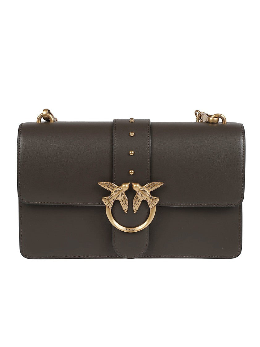 Pinko Love One Classic Rectangular Leather Shoulder Bag