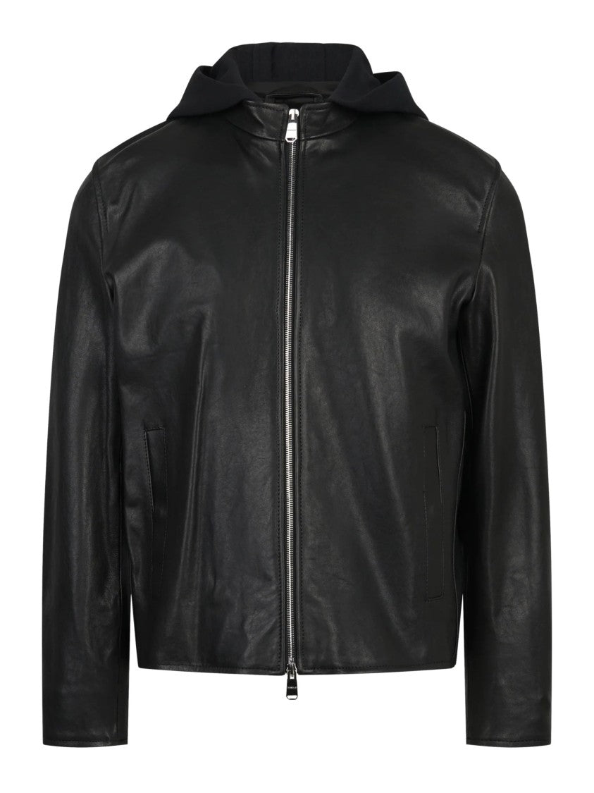 Dondup Hooded Biker Jacket With Zip Fastening And Minimalist Design