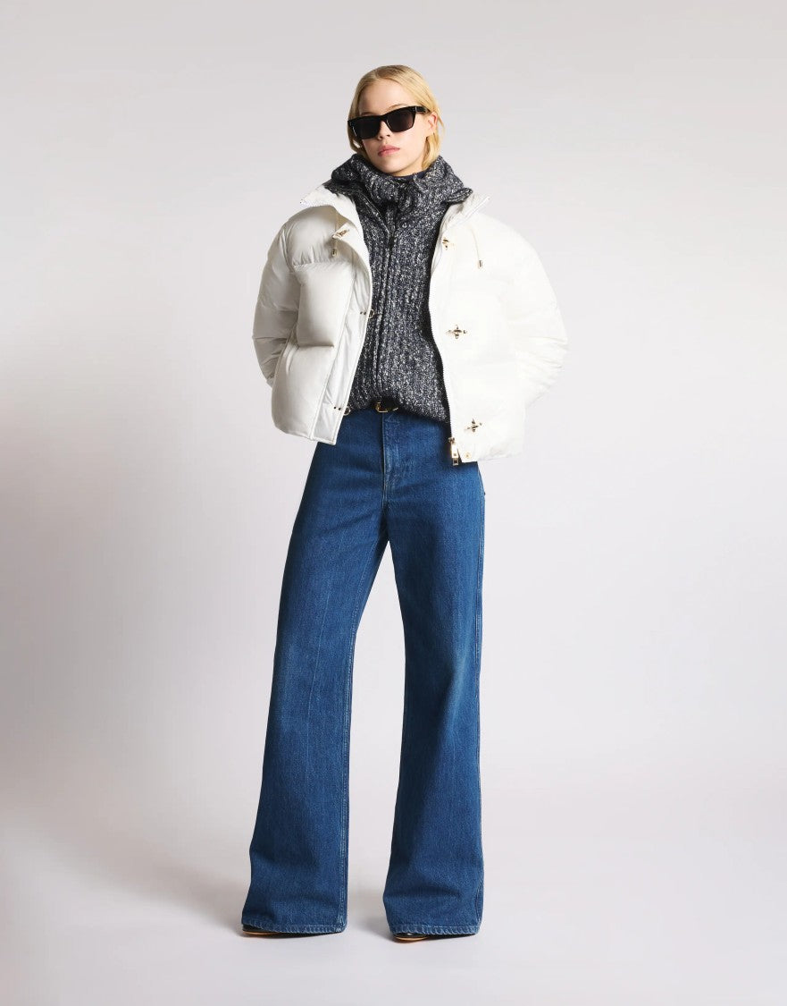 Fay Cropped Down Jacket With Hook Closure
