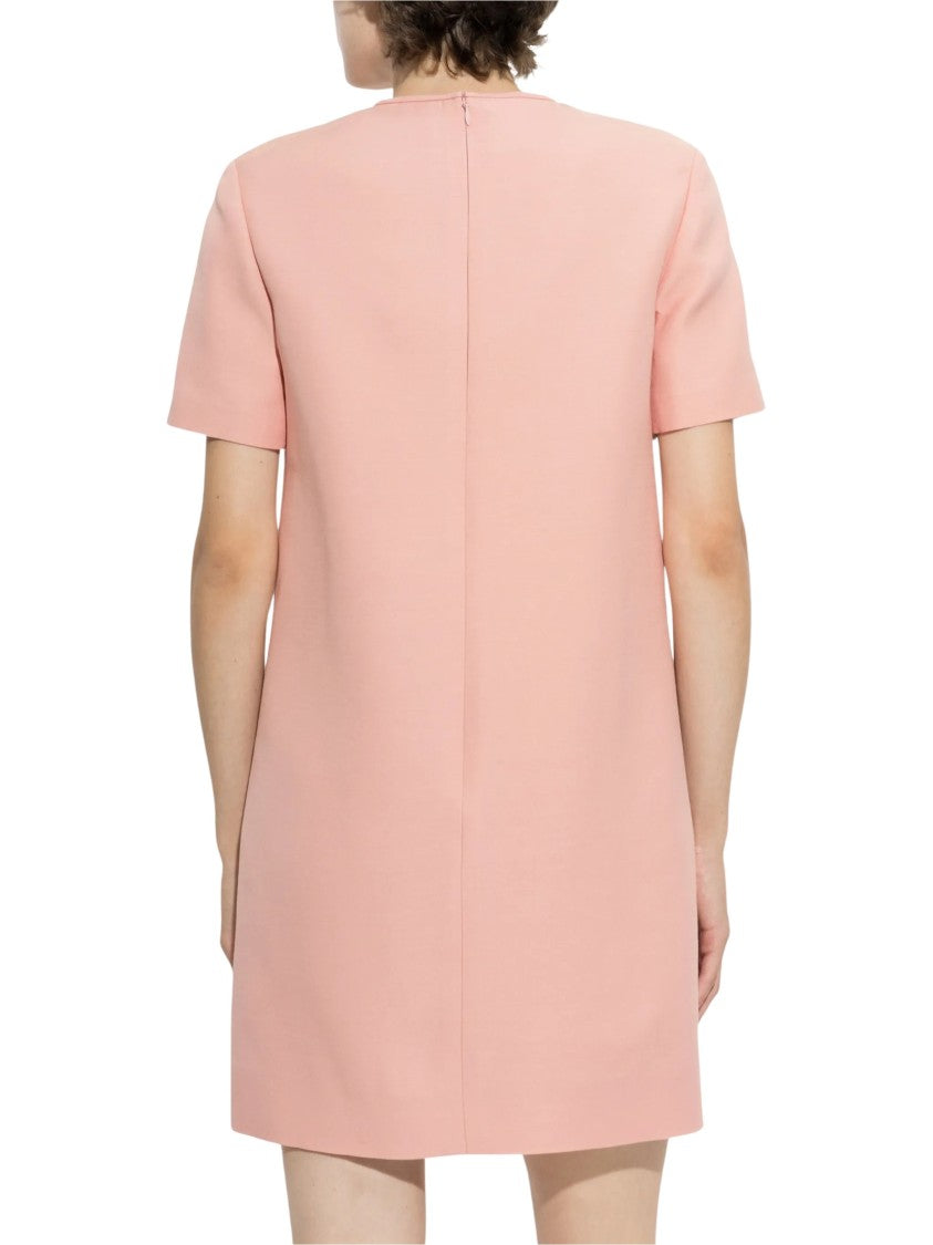 Valentino Crystal-Embellished Mini Dress With Round Neckline