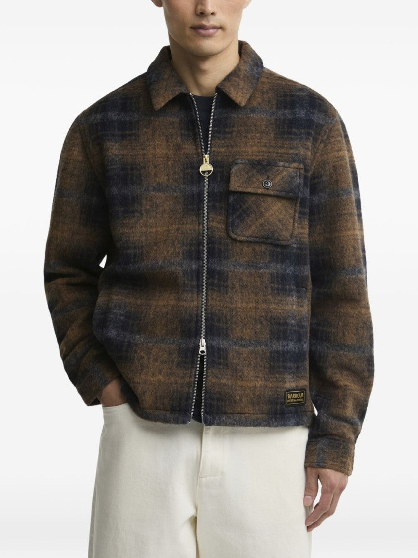 Barbour Check-Pattern Zip-Up Jacket