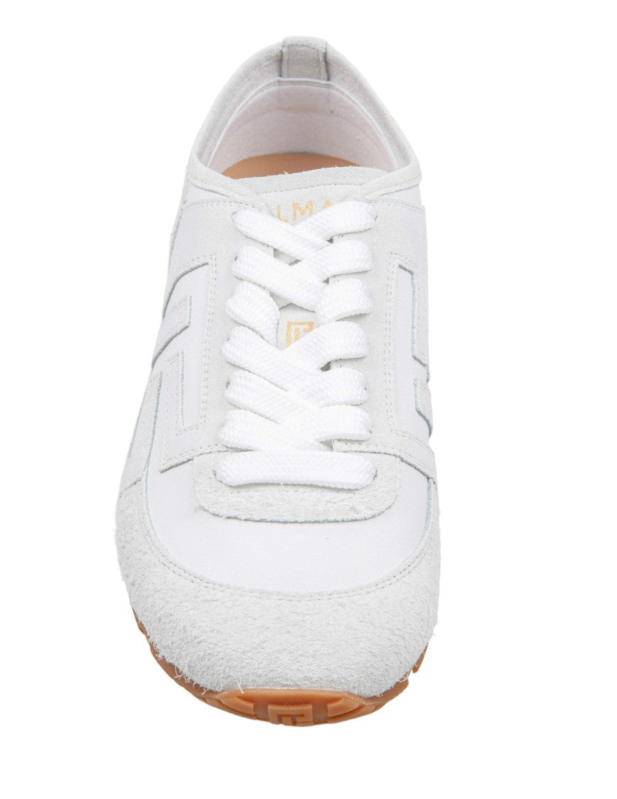 Balmain Racer 45 Suede Sneakers, White