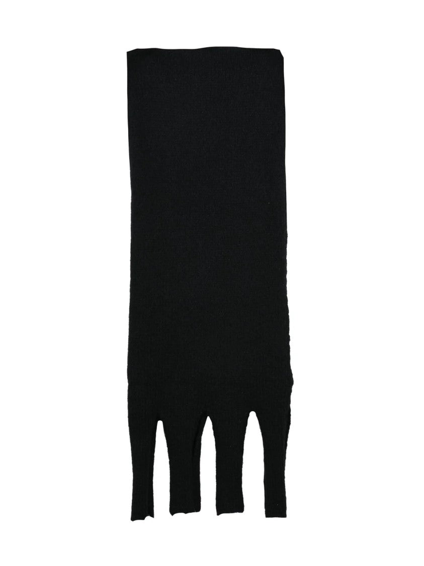 Alpha Studio Black Luminous Wool-Blend Scarf