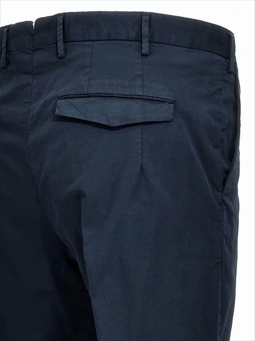 Pt Torino Tailored Blue Straight Pants With Classic Waistband And Functional Pockets