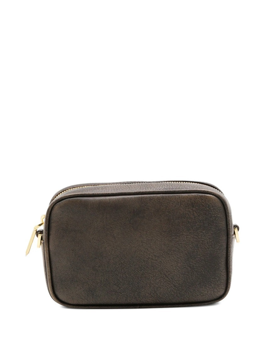 Golden Goose Rectangular Leather Mini Star Bag With Textured Finish